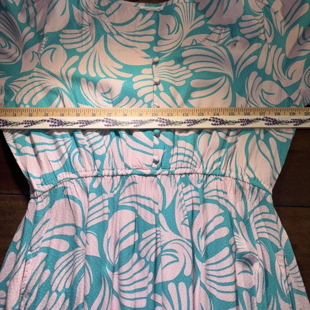 Mary Square Butterfly Sleeve Maxi Dress In Lilac And Teal Sz Medium. Boho.‎
